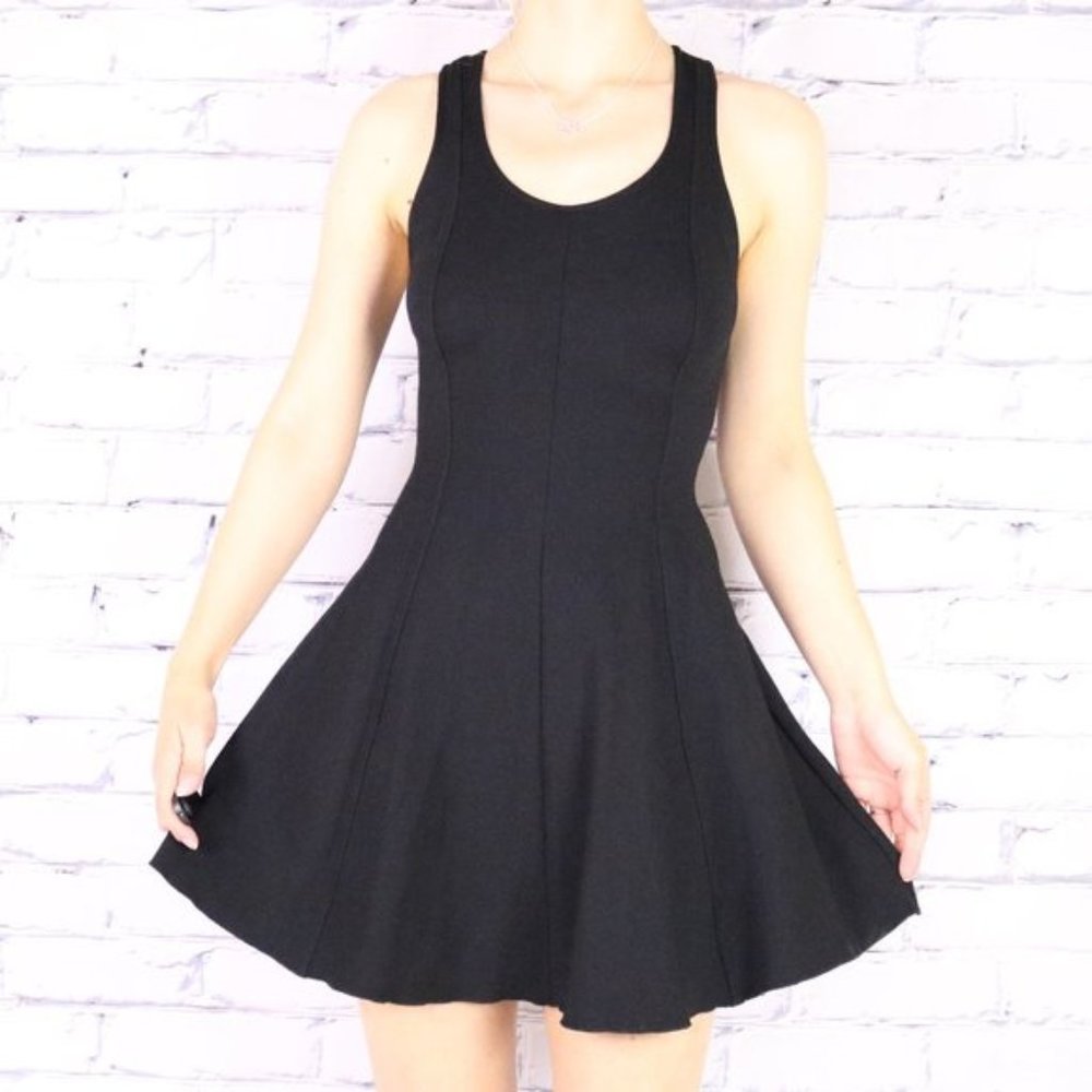 Aritzia Wilfred Free black mini skater dress c1